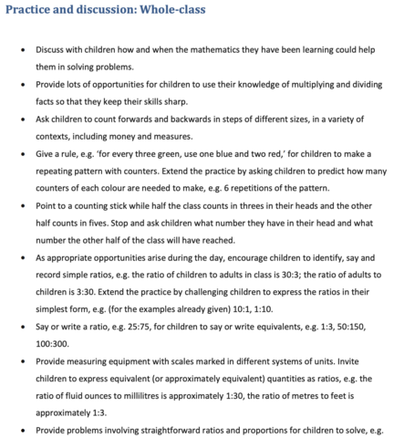 Whole class reflection